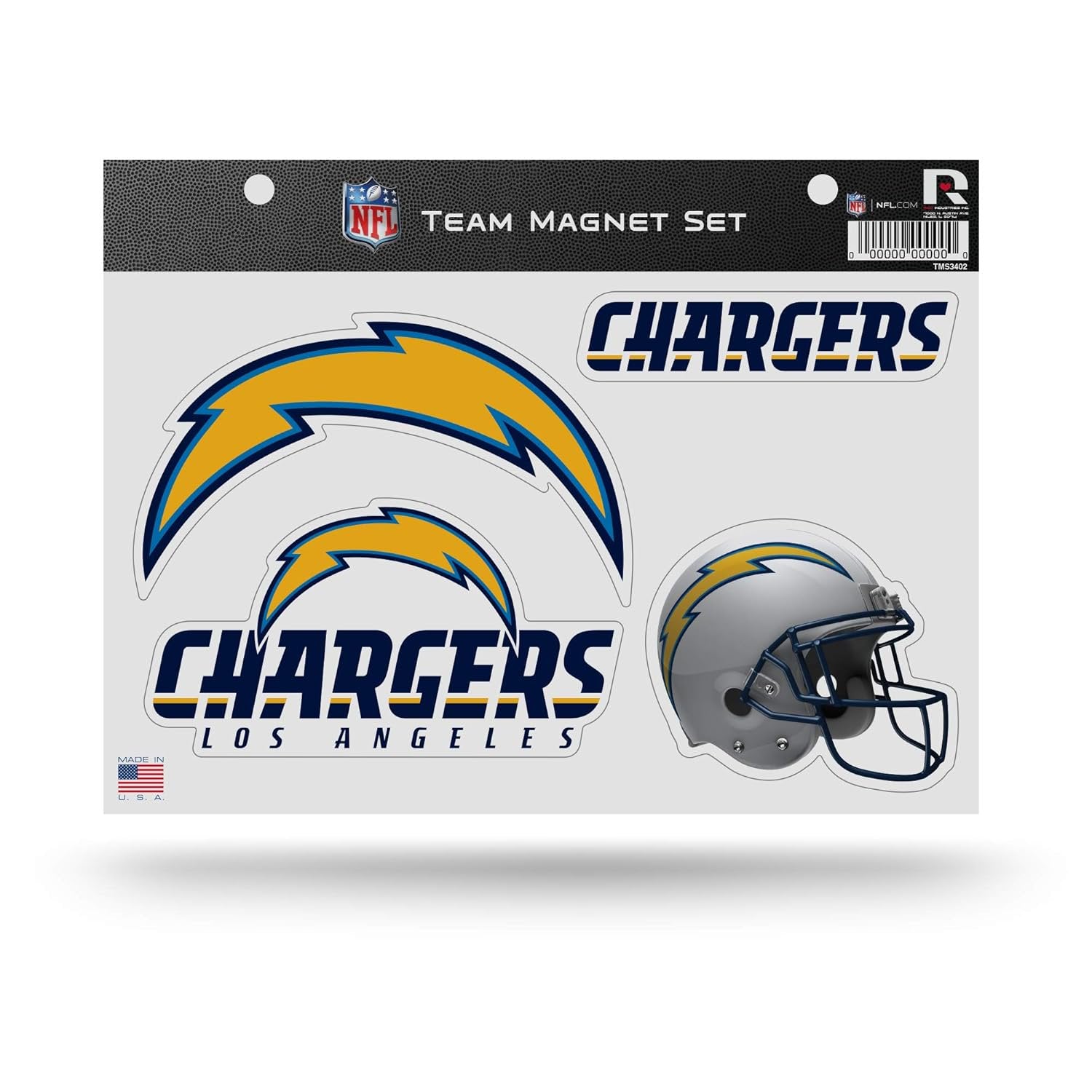 Los Angeles Chargers Team Magnet Set, Die Cut, 8.5x11 Inch, Heavy Duty for Home or Auto Use, Officially Licensed
