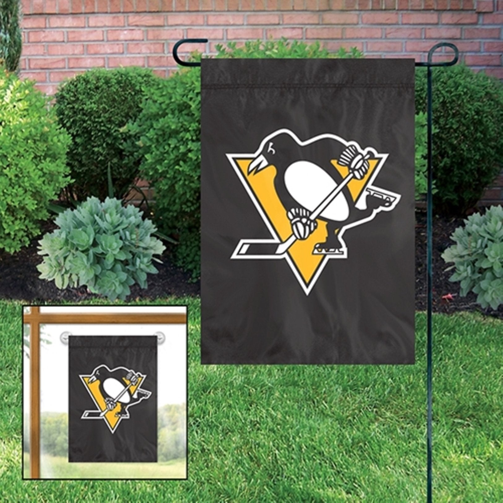Pittsburgh Penguins Premium Embroidered Garden Flag Window Banner, 10.5x15 Inch, Officially Licensed, Display Pole Sold Seperately