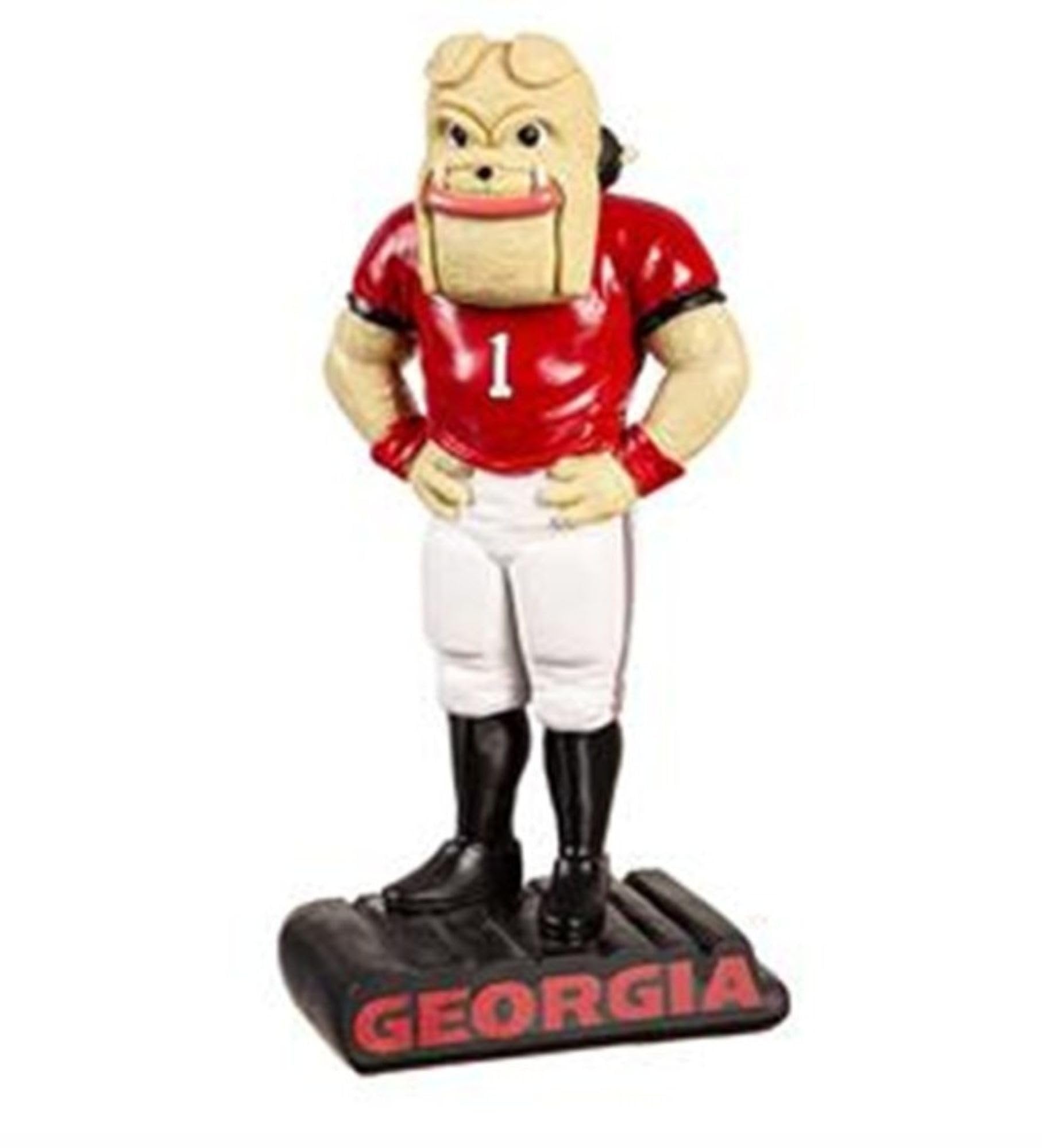University of Georgia Bulldogs Team Mascot Garden Statue, Hand Painted Resin, 12 Inch, Indoor Outdoor Decorative Sports Mascot, Officially Licensed