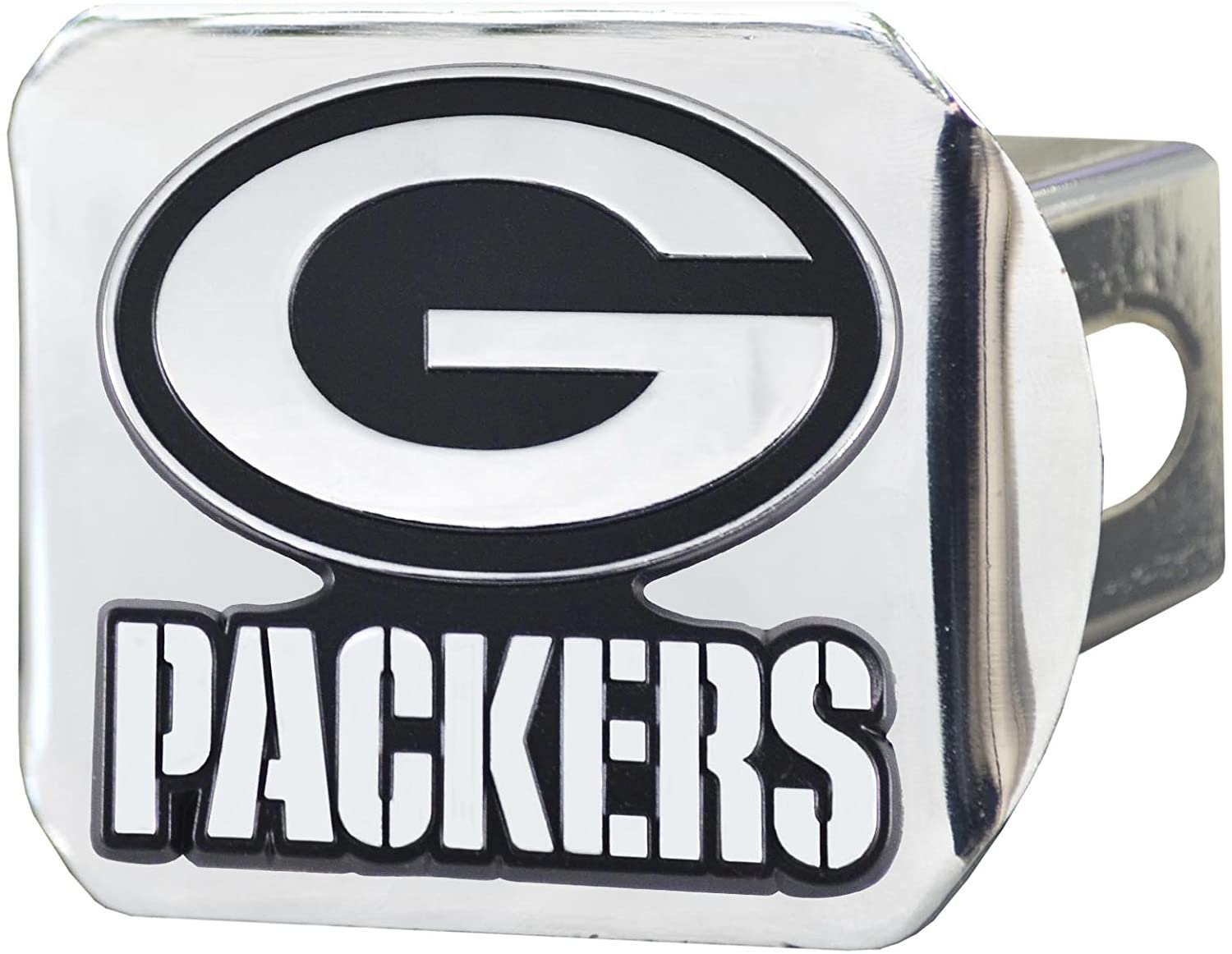 Green Bay Packers Hitch Cover Solid Metal with Raised Chrome Metal Emblem 2" Square Type III
