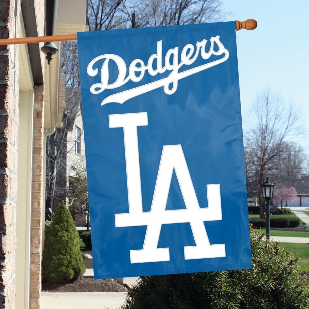 Los Angeles Dodgers Premium Double Sided Banner Flag Applique Embroidered 28x44 Inches