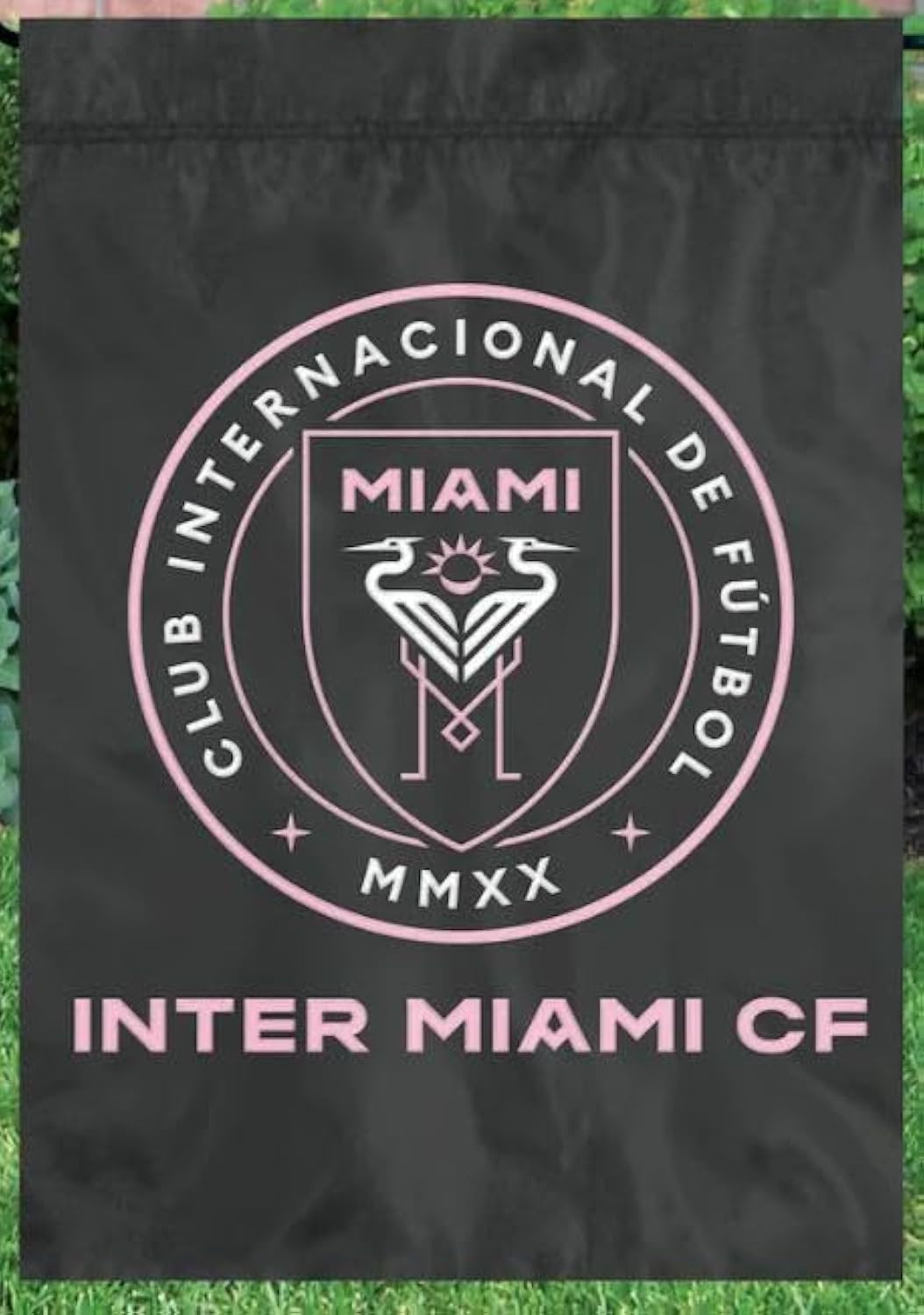 Inter Miami CF Premium Garden Flag Banner, Embroidered Primary Logo Design, 13x18 Inch, Officially Licensed