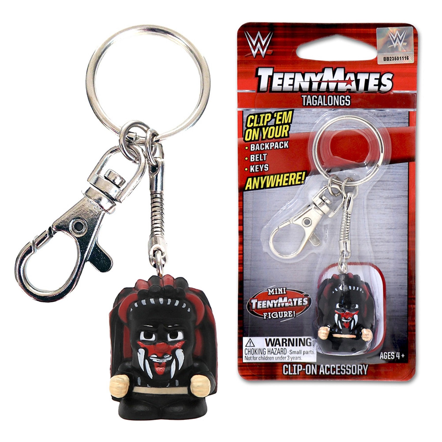 Finn Balor Demon King Keychain Carabiner, 1 Inch Teeny Mate Player, Officially Licensed