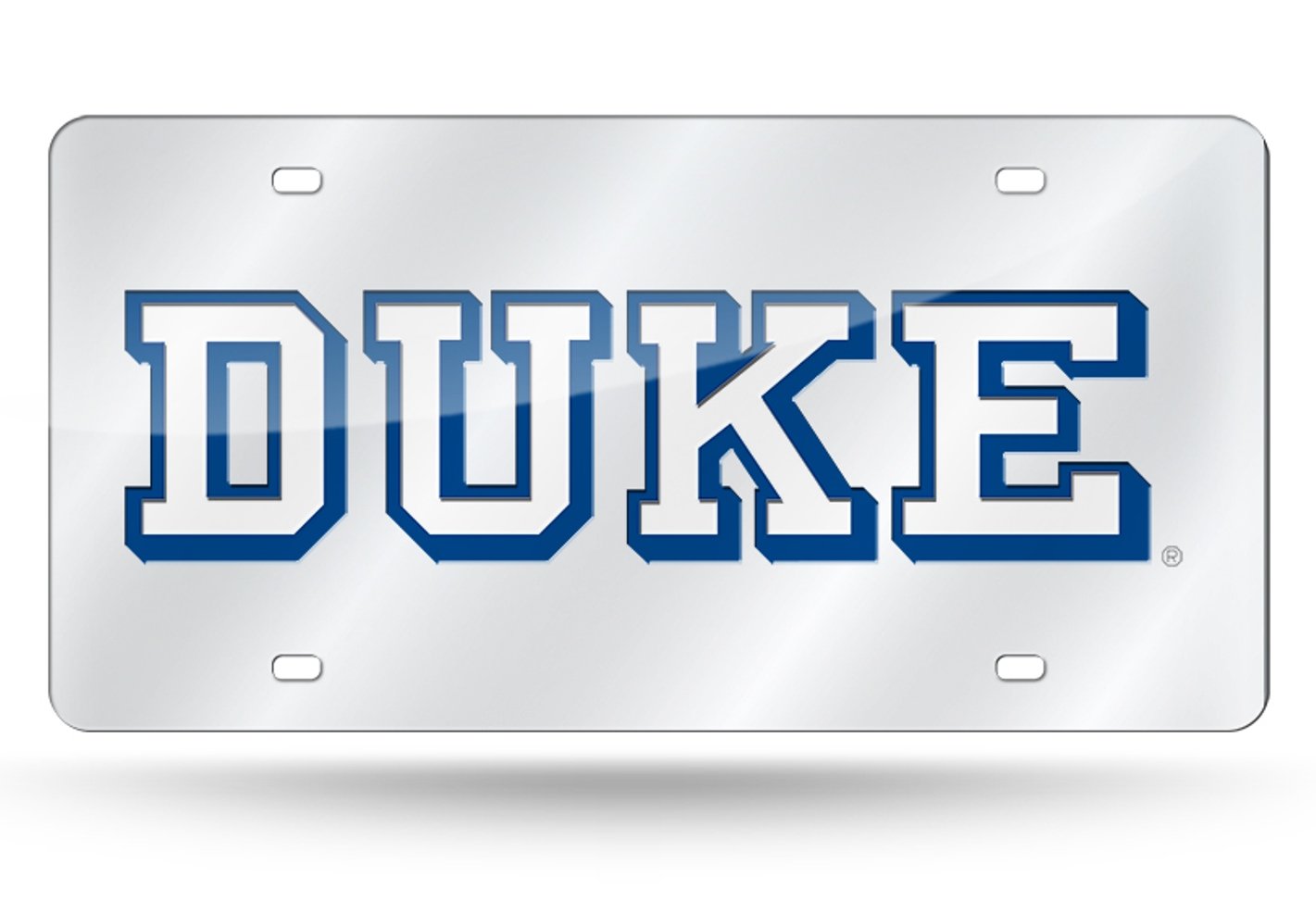 Duke University Blue Devils Premium Laser Tag License Plate, Mirrored Acrylic Inlaid, 12x6 Inch, Officially Licensed