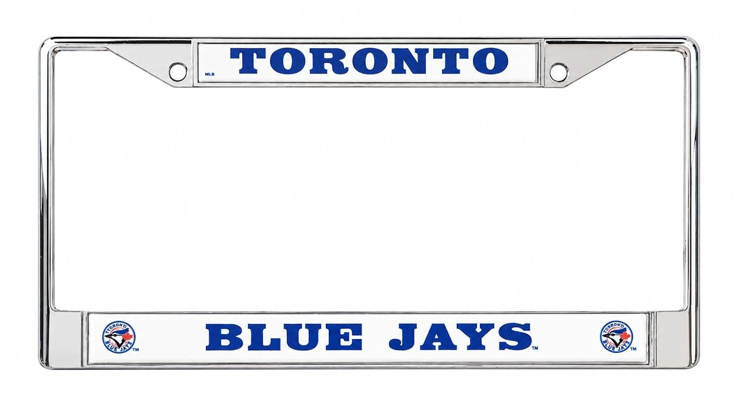 Toronto Blue Jays Chrome Metal License Plate Frame, 6x12 Inch, Officially Licensed