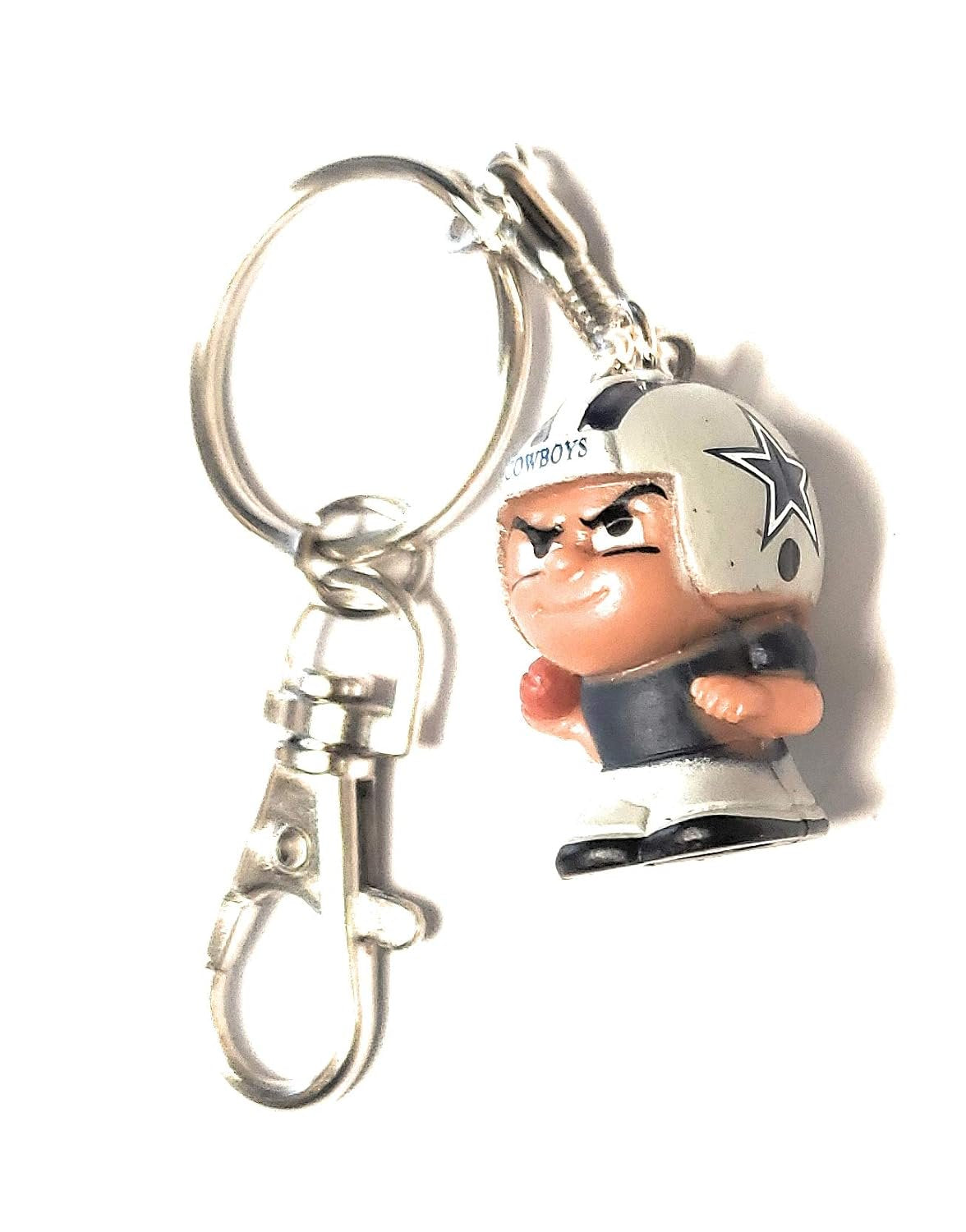 Dallas Cowboys Keychain Carabiner, 1 Inch Teeny Mate Player, Officially Licensed