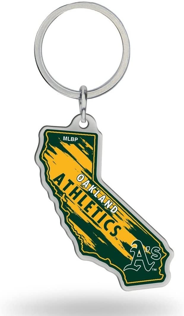 Rico MLB Athletics - California State Shaped Keychain