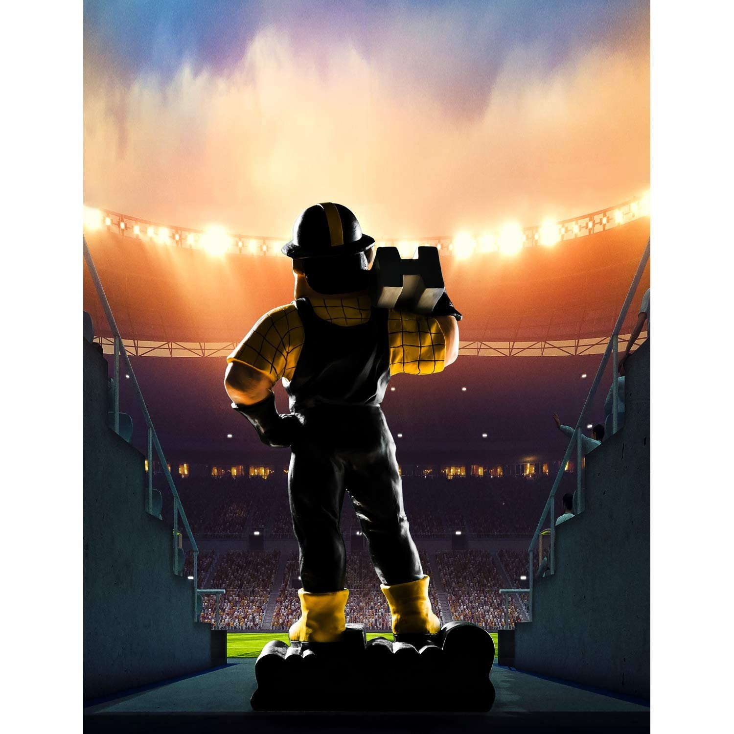 Pittsburgh Steelers Team Mascot Garden Statue, Hand Painted Resin, 12 Inch, Indoor Outdoor Decorative Sports Mascot, Officially Licensed