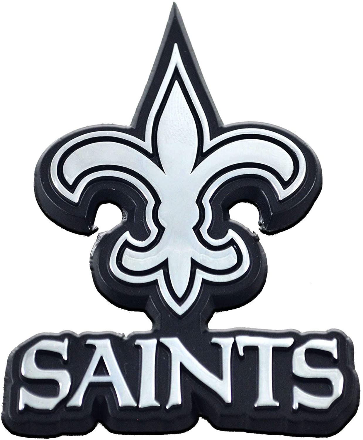 New Orleans Saints Solid Metal Raised Auto Emblem Decal Adhesive Backing