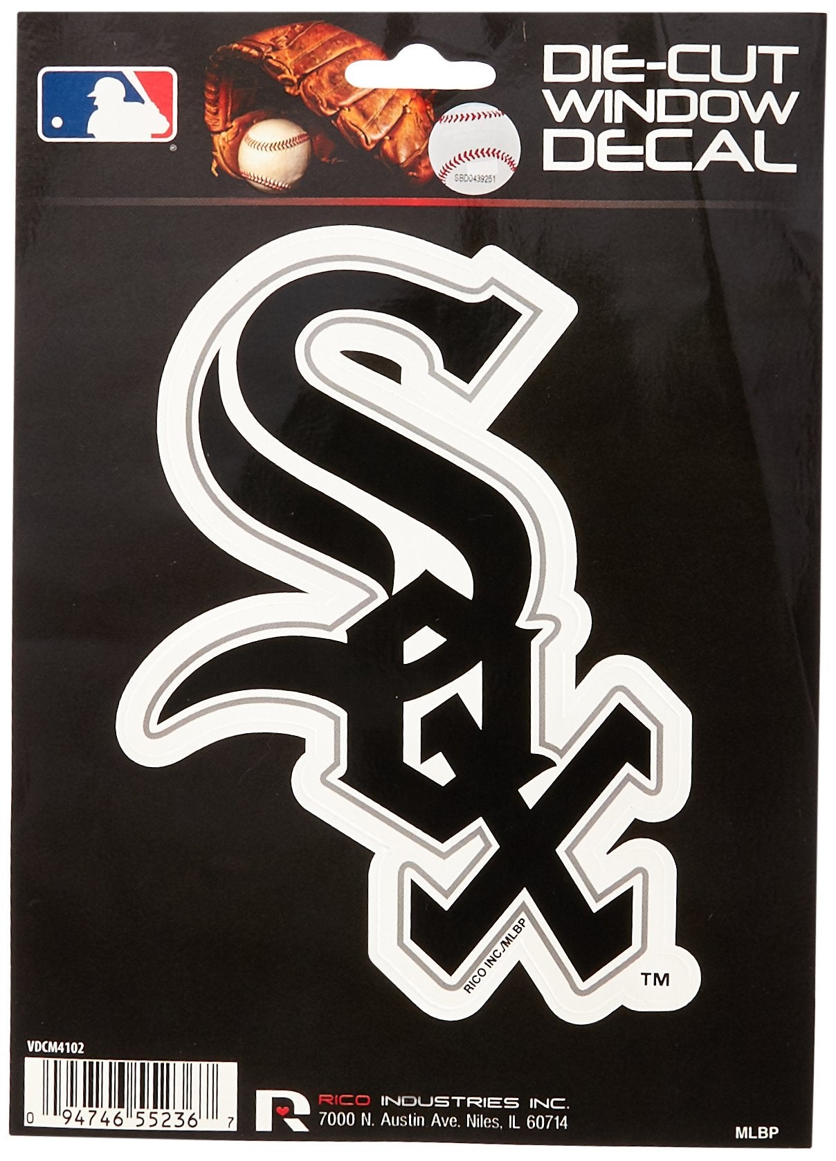 Chicago White Sox 5 Inch Die Cut Sticker Decal, Primary Logo, Flat Vinyl, Full Adhesive Backing, Peel and Stick Application, Officially Licensed, Made in the USA