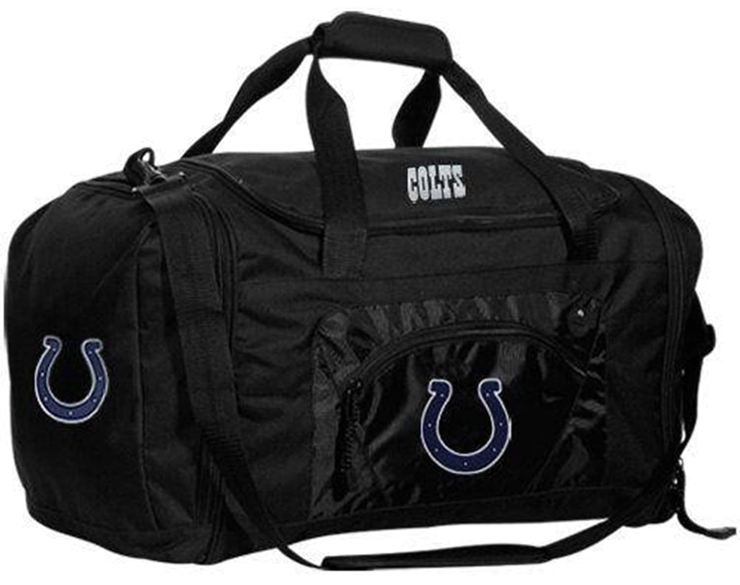 Indianapolis Colts NFL Duffel Bag, Black, 20x12x11 Inch, Heavy Duty, Embroidered Logo, Officially Licensed