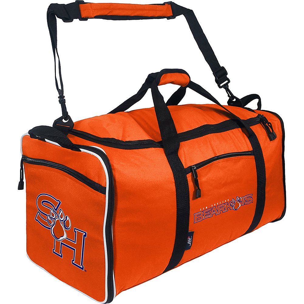 Sam Houston State University Bearkats Premium Duffel Bag, 28x12x11 Inch, Team Color, Heavy Duty, Steal Design, Officially Licensed