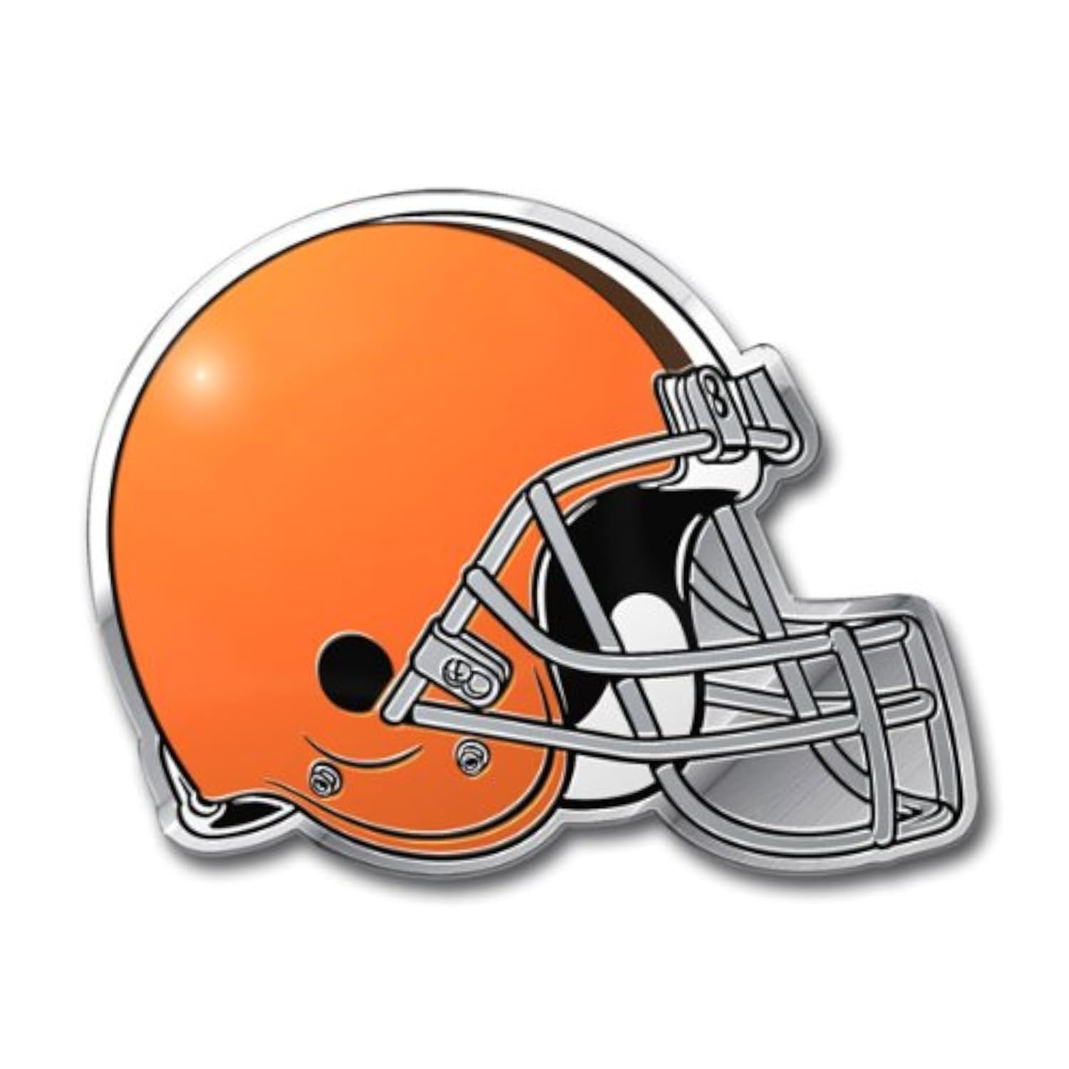 Cleveland Browns Embossed Color Auto Emblem, Logo Design, Raised Aluminum Metal, Full Adhesive Backing, Officially Licensed