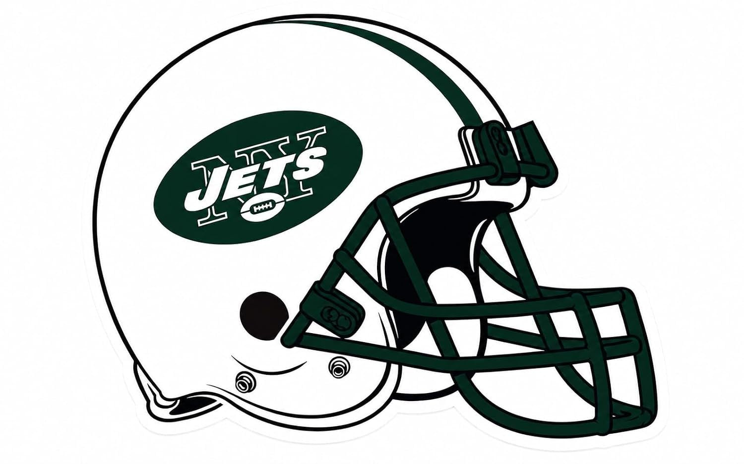 New York Jets Retro Logo 14 Inch Jumbo Static Cling Decal Sticker, Home or Auto Use, Reusuable Peel and Stick Application to any Flat Clean Surface, Officially Licensed