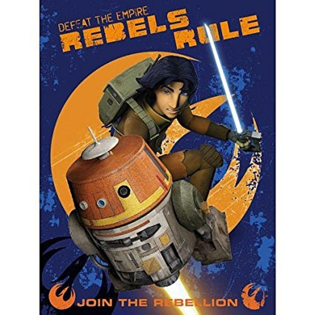 Star Wars Rebels "Rebels Rule" Micro Raschel Throw Blanket, 46x60 Inch, Super Soft Lightweight Raschel, Officially Licensed