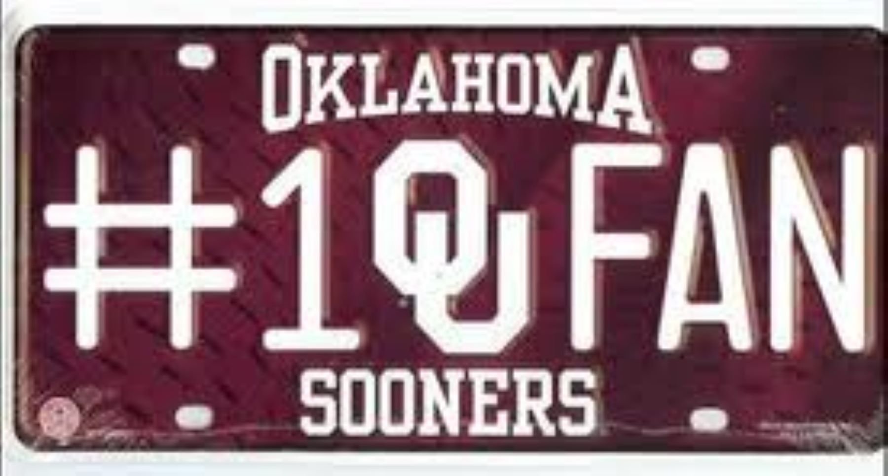 University of Oklahoma Sooners Premium Metal Tag License Plate, #1 Fan Design, 12x6 Inch, Pre-Drilled Holes, Officially Licensed
