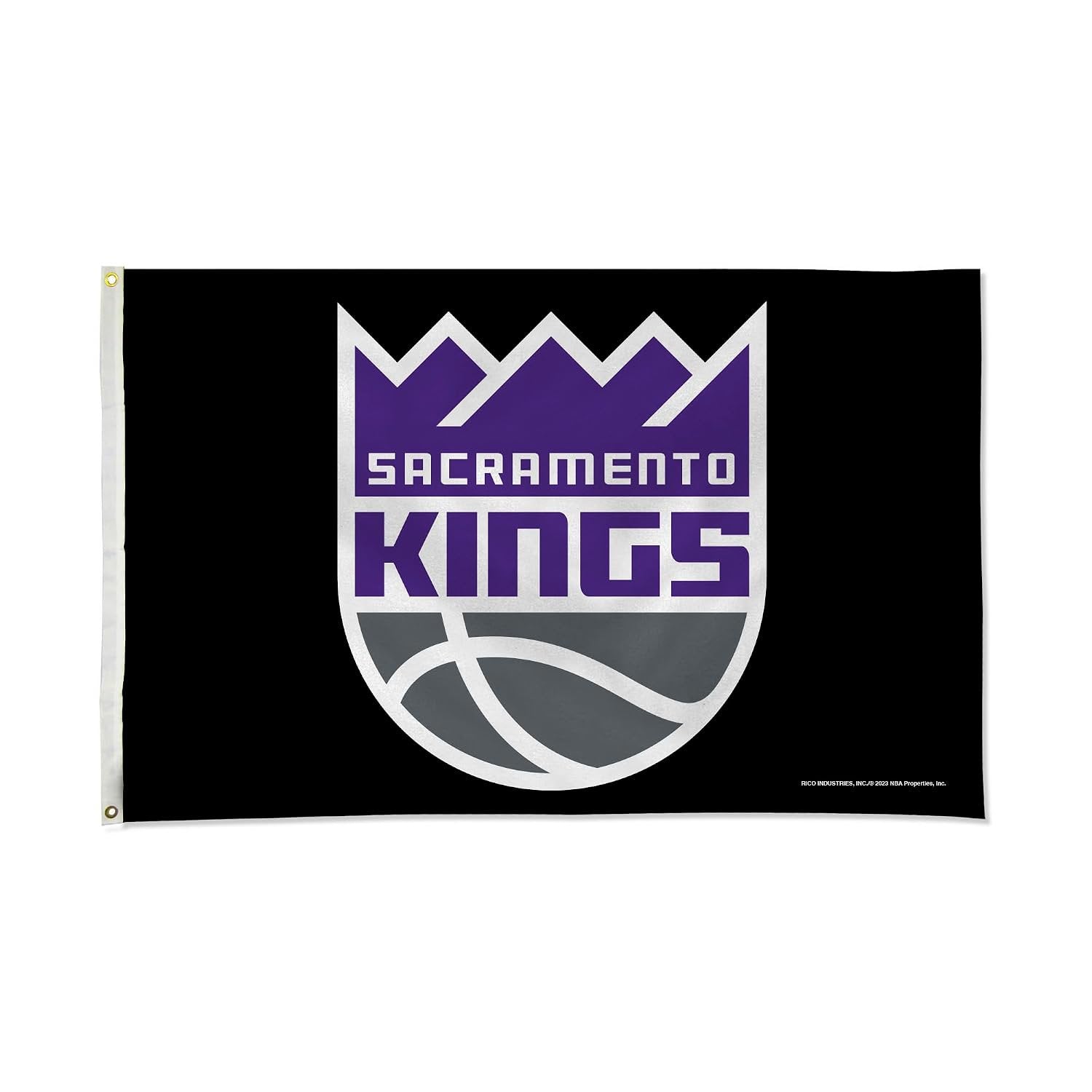 Sacramento Kings Premium 3x5 Feet Flag Banner, Black Design, Polyester, Metal Grommets, Officially Licensed