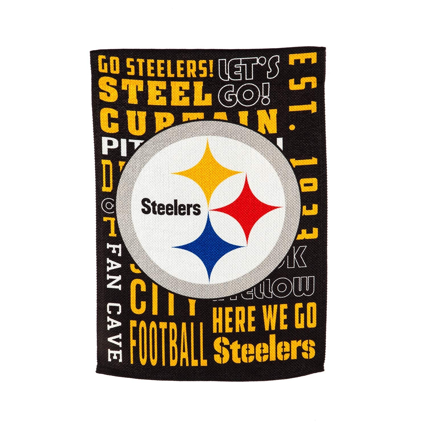 Pittsburgh Steelers Premium Double Sided Garden Flag Banner, Fan Rules Design, 13x18 Inch, Display Stand Sold Seperately, Officially Licensed