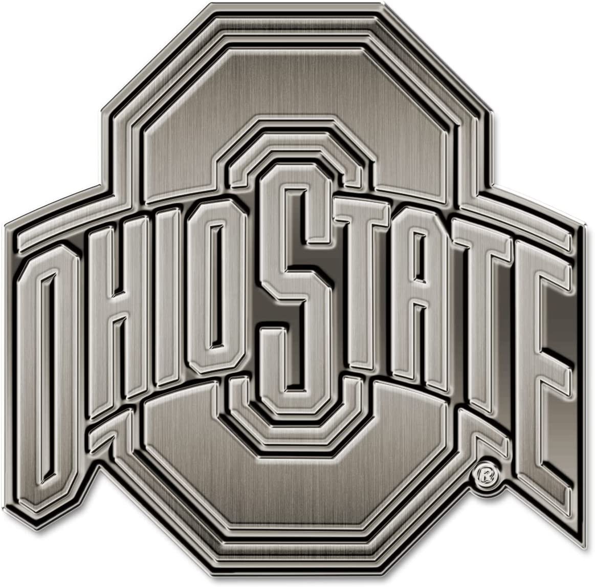 Ohio State University Buckeyes Solid Metal Auto Emblem Antique Nickel for Car/Truck/SUV