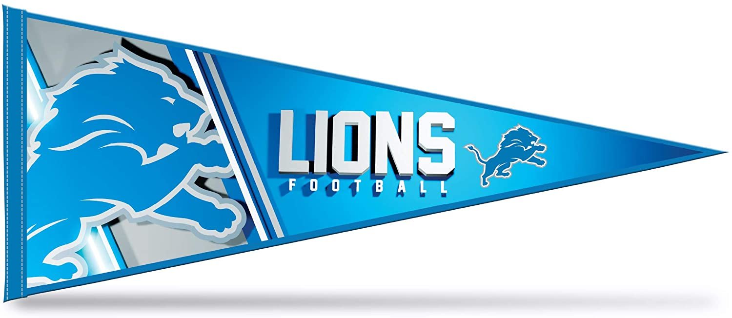 Detroit Lions Pennant 12x30 Inch Soft Felt
