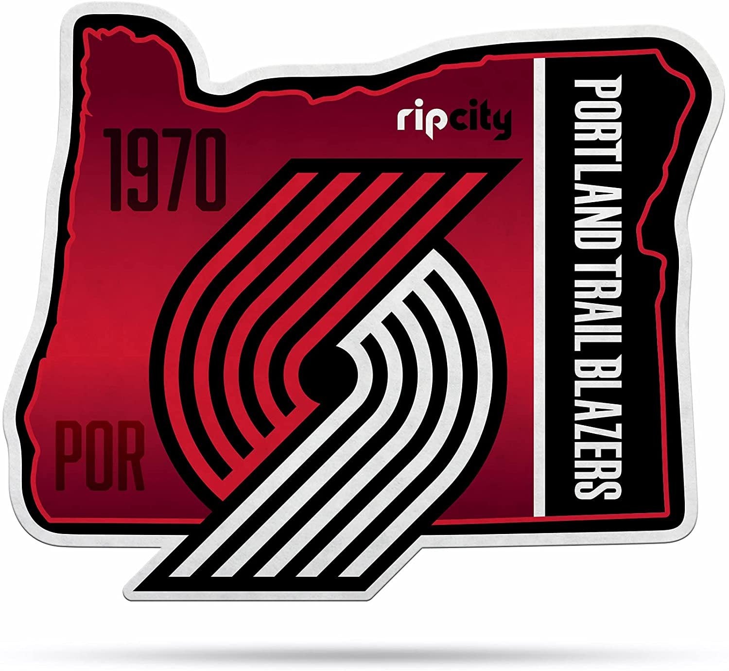 Rico Industries NBA Portland Trail Blazers 18" State Shape Pennant - Home, Living Room, Bedroom, Mancave Decor - Home, Living Room, Bedroom, Mancave Decor - Soft Felt Material - Made