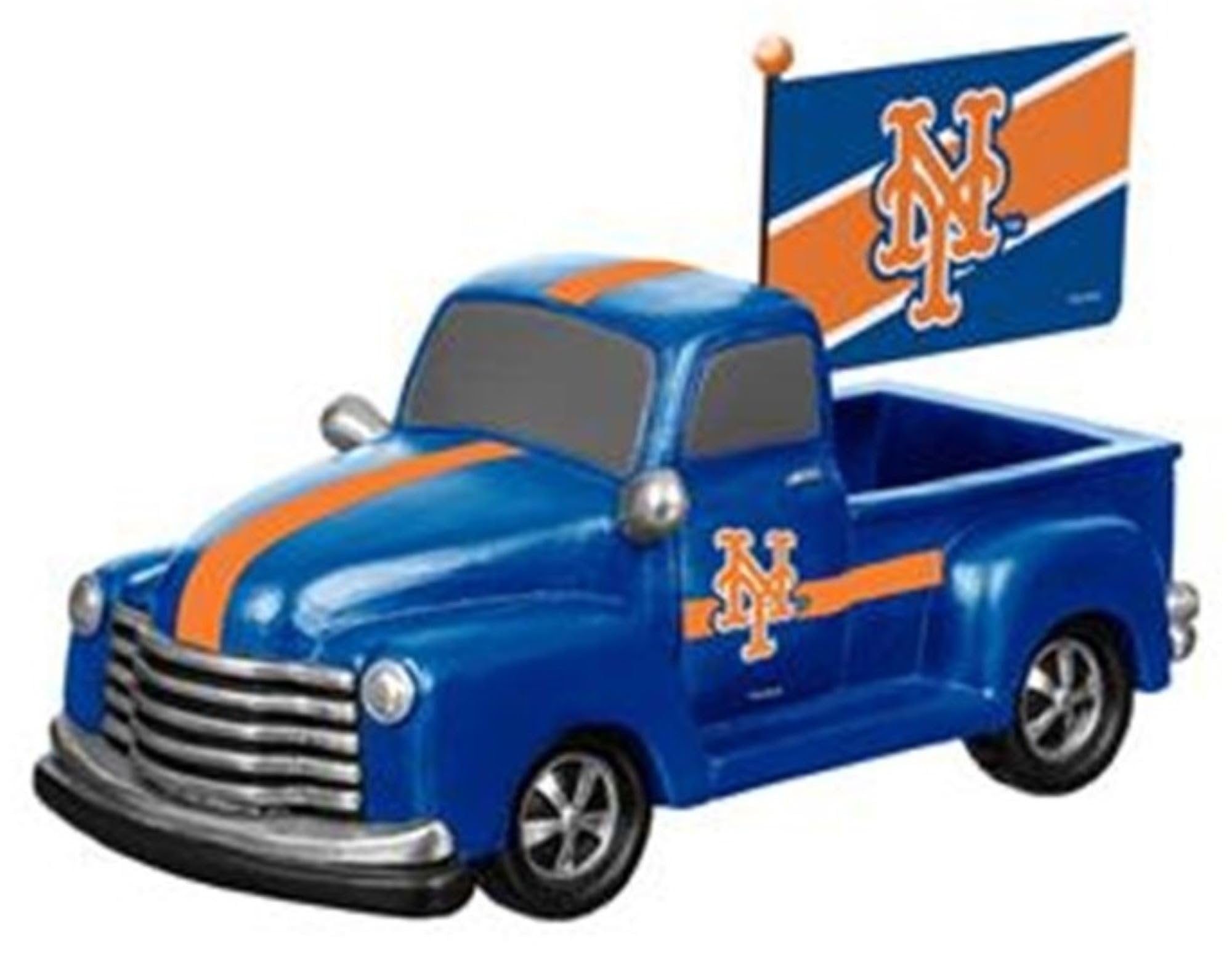 New York Mets 9 Inch Metal Rally Truck Statue, Outdoor Garden or Indoor Fan Decor, Sports Fan Collectible Figurine, Officially Licensed