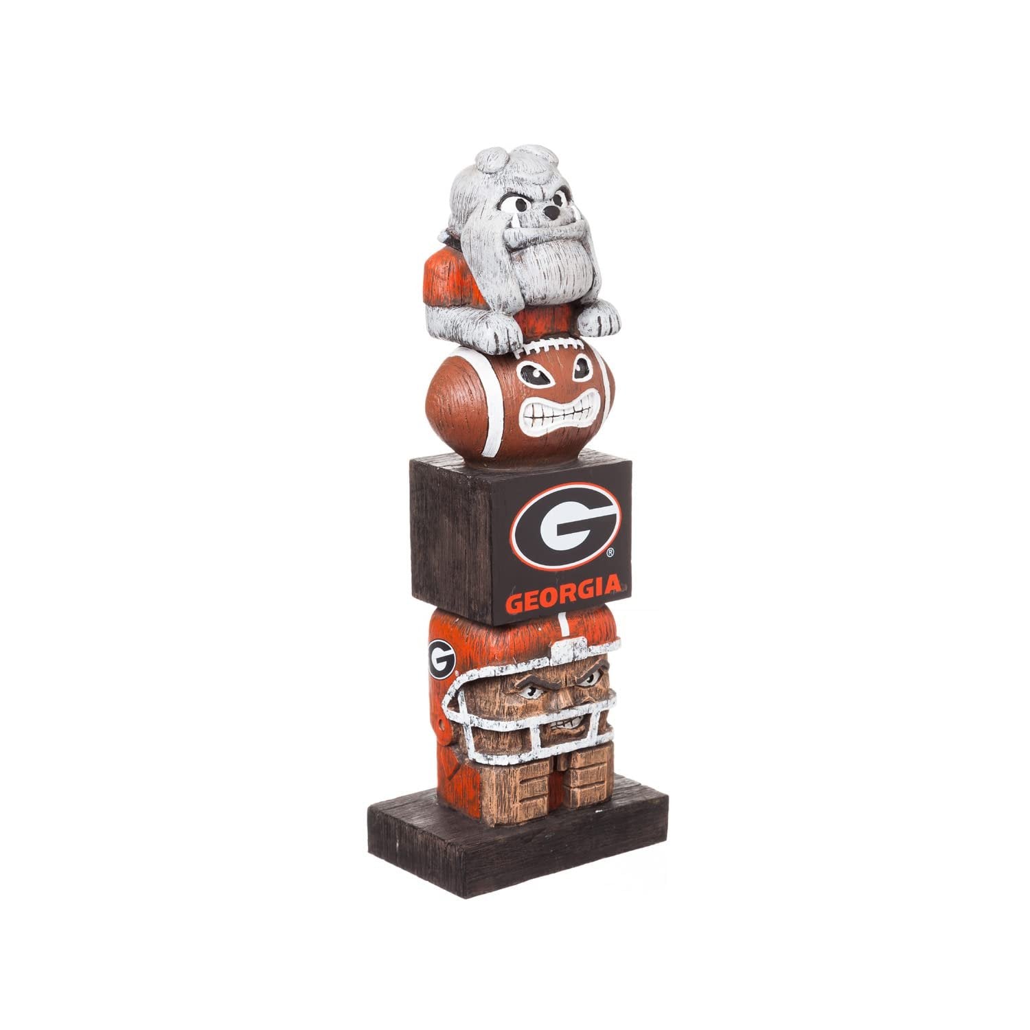 University of Georgia Bulldogs Tiki Totem Garden Statue, Hand Painted Resin, 16 Inch, Indoor Outdoor Decor, Officially Licensed