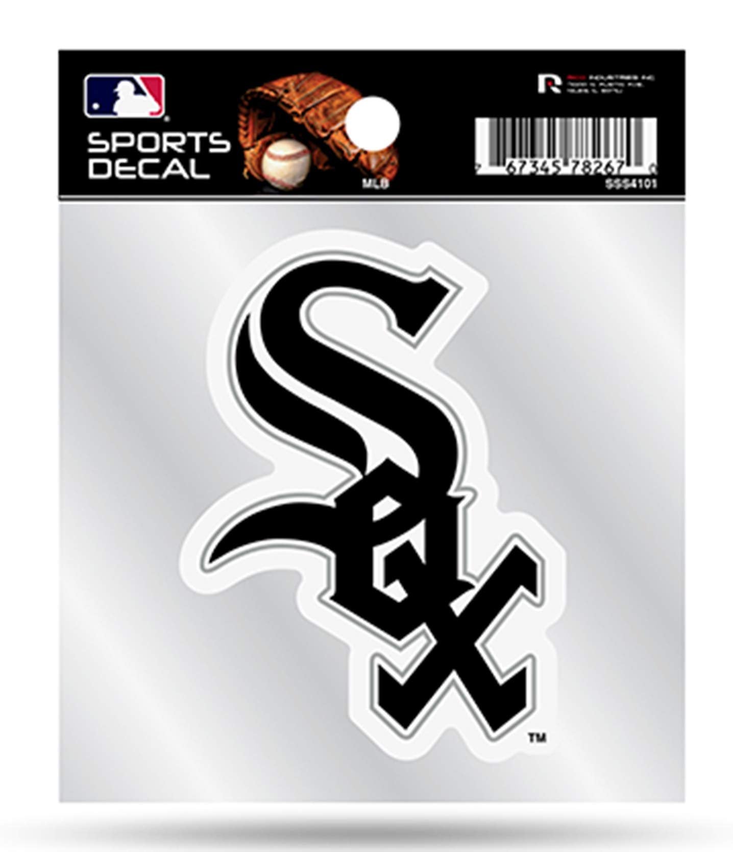 Chicago White Sox 4x4 Inch Die Cut Decal Sticker, Primary Logo, Clear Backing, Officially Licensed