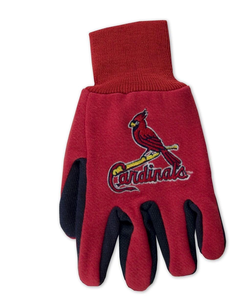 St. Louis Cardinals St. Louis Cardinals Gloves, Rubber Gripper Design, Two-Tone Color, One Size, Officially Licensed