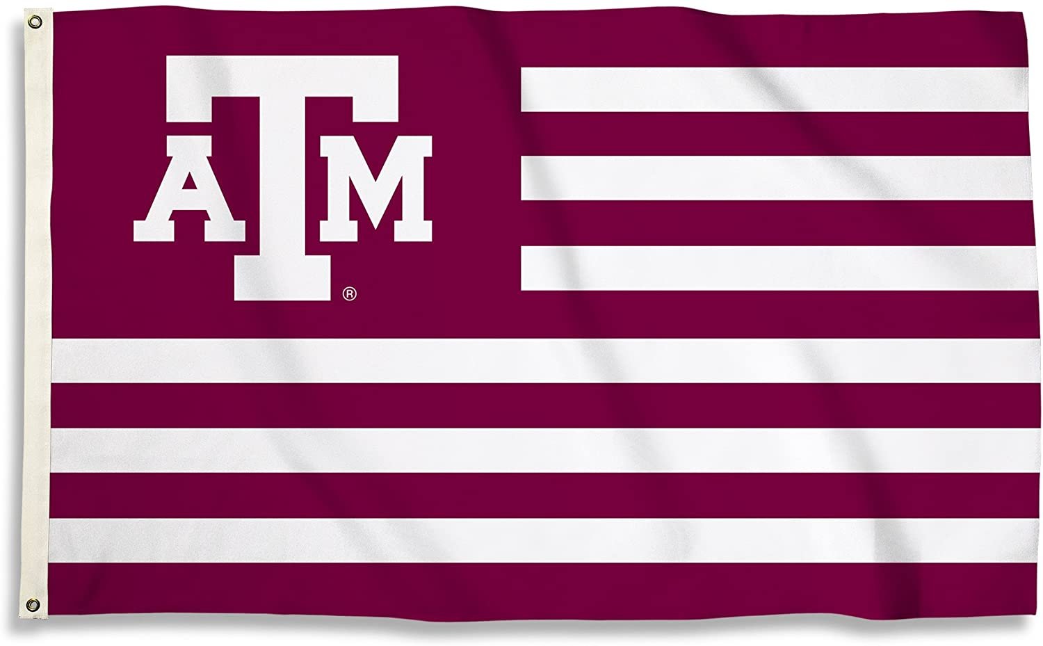 Texas A&M University Aggies Premium 3x5 Feet Flag Banner, Stripes Design, Metal Grommets, Outdoor Use, Single Sided