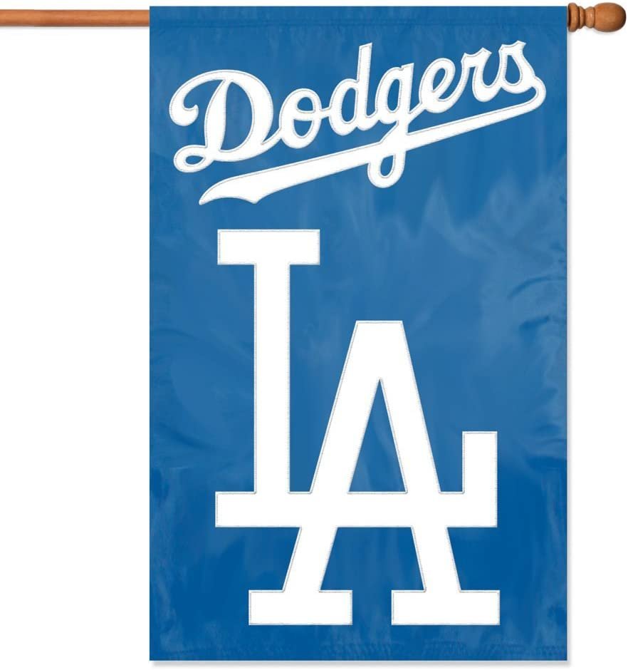Los Angeles Dodgers Premium Double Sided Banner Flag Applique Embroidered 28x44 Inches