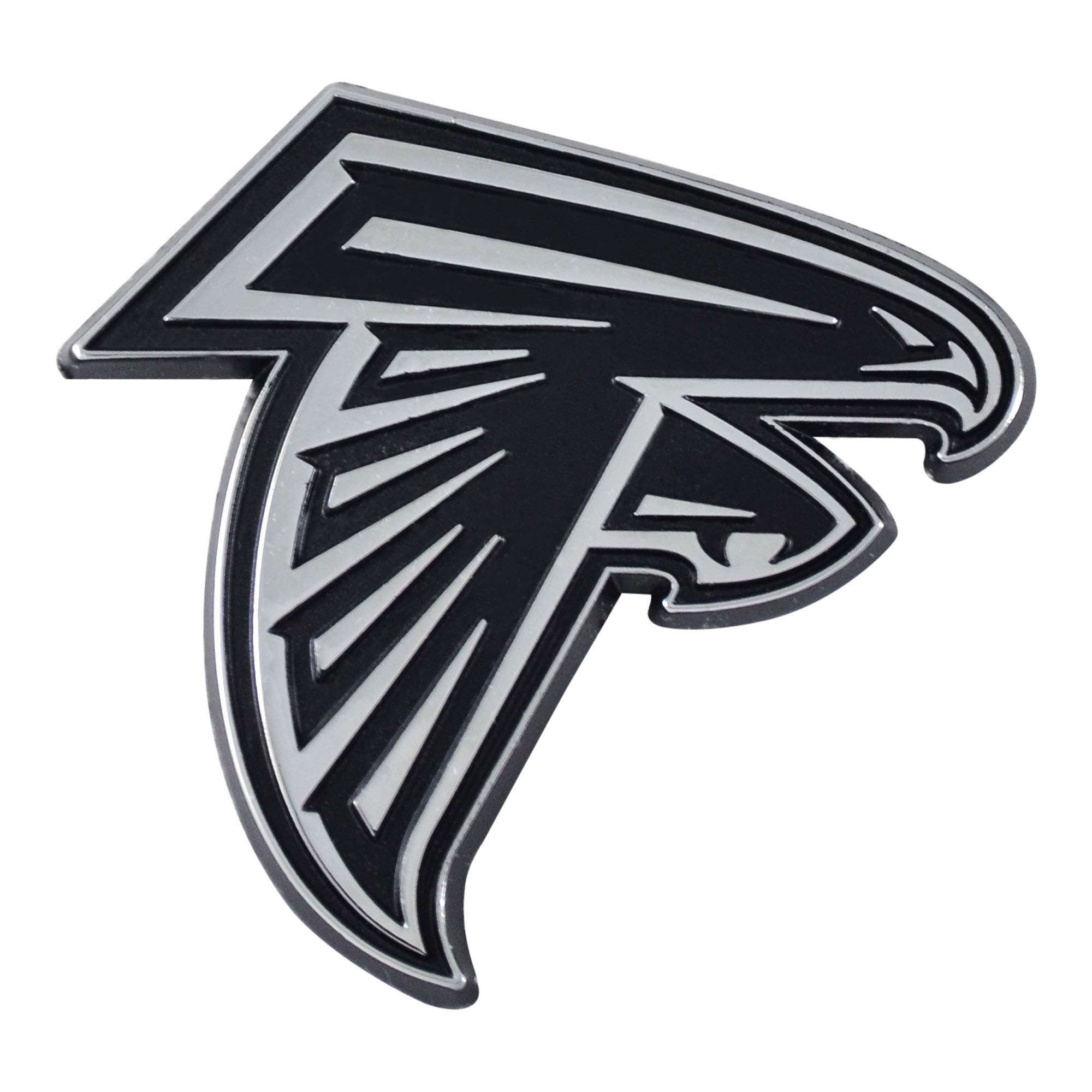 Silverlised Falcon Emblem Atlanta Falcons Premium Solid Metal Raised Auto Emblem Shape Cut Adhes ...