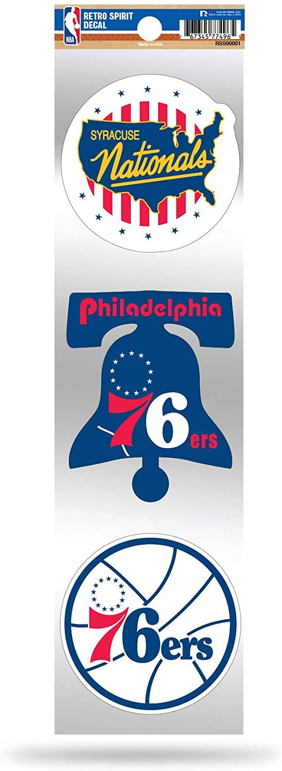 Rico Industries NBA Philadelphia 76ers 3-Piece Retro Spirit Decals