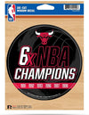 Chicago Bulls 6X Time Champions 5" Decal Sticker Flat Vinyl Auto Emblem Basketball