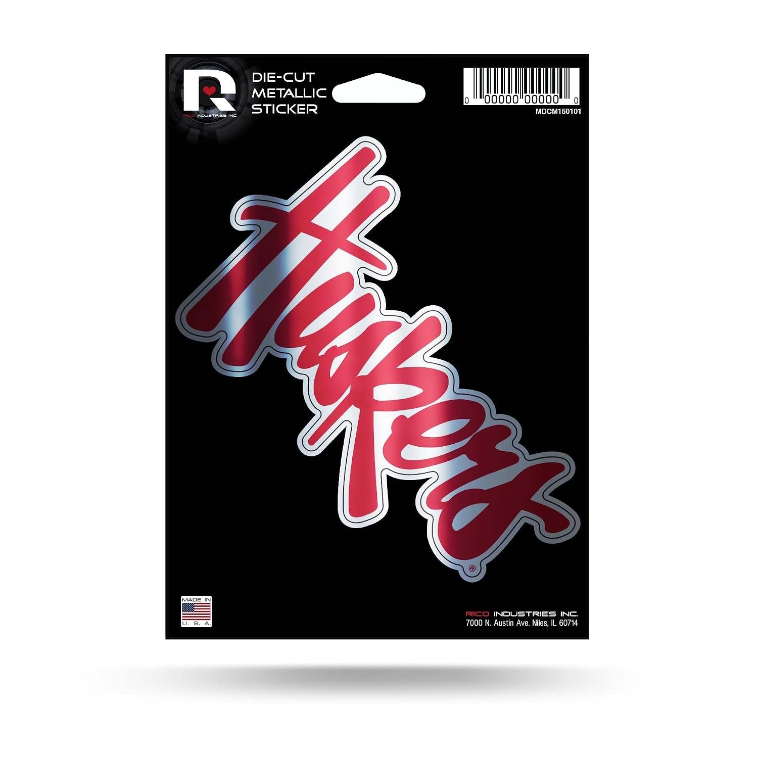 University of Nebraska Cornhuskers 5 Inch Vinyl Die Cut Decal Sticker, Chrome Shimmer Metallic Design, Primary Logo, Full Adhesive Backing, Peel & Stick, Officially Licensed,