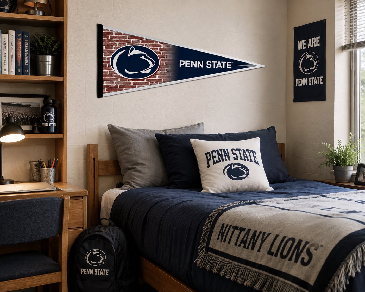 Penn State University Nittany Lions Soft Felt Pennant, Primary Design, 12x30 Inch, Easy To Hang, Officially Licensed