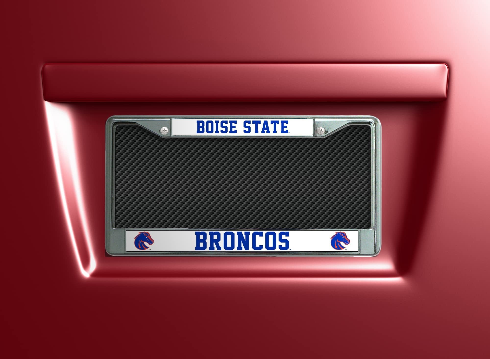 Boise State University Broncos Premium Metal License Plate Frame Chrome Tag Cover, 12x6 Inch, Officially Licensed, Made in the USA!
