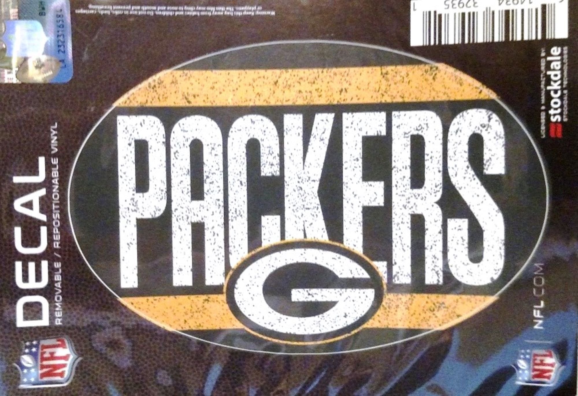 Green Bay Packers 5 Inch Oval Sticker Decal, Vintage Logo, Flat Vinyl, Full Adhesive Backing, Peel and Stick Application, Officially Licensed, Made in the USA