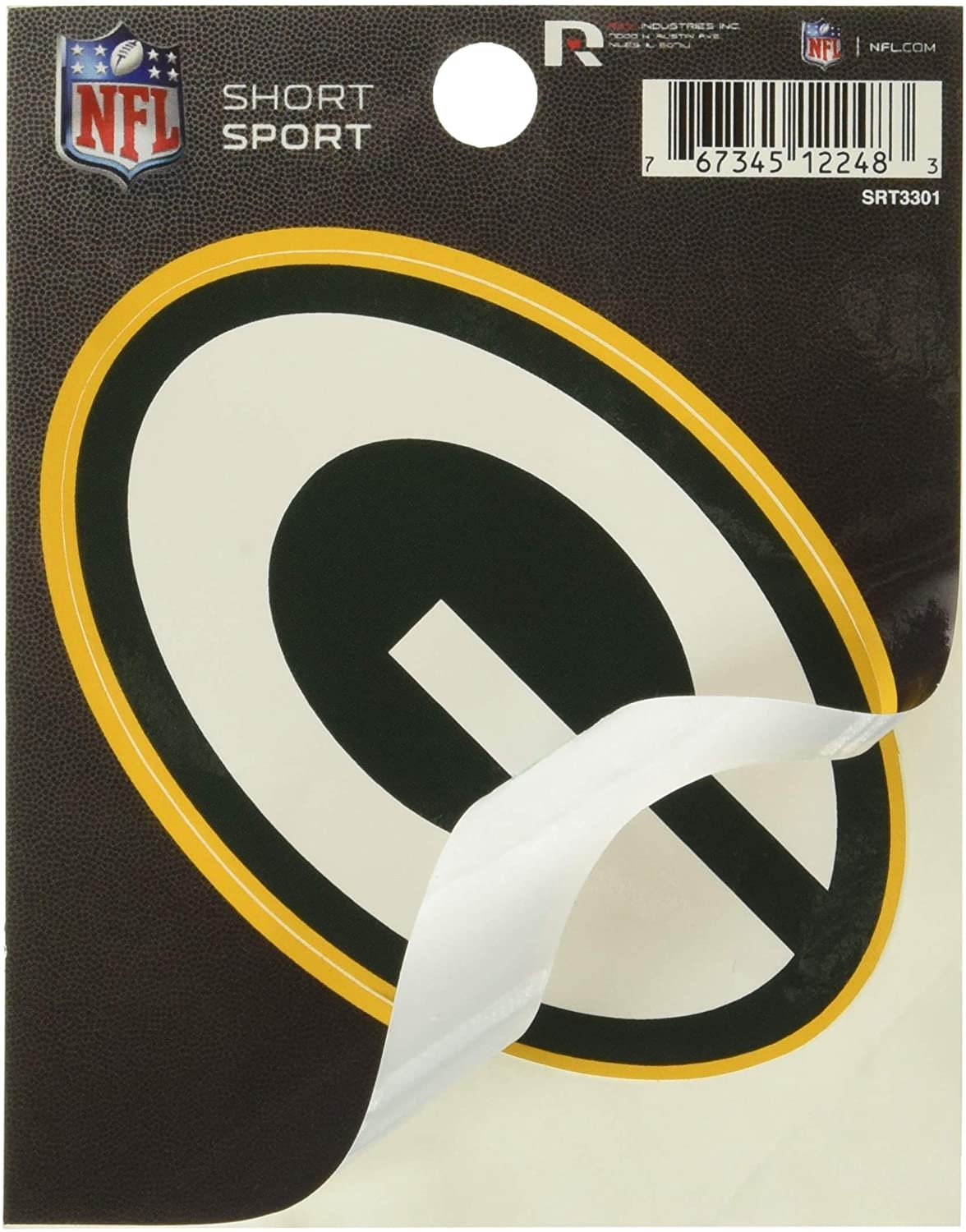 NFL Rico Industries Die Cut Team Logo Short Sport Sticker, Green Bay Packers