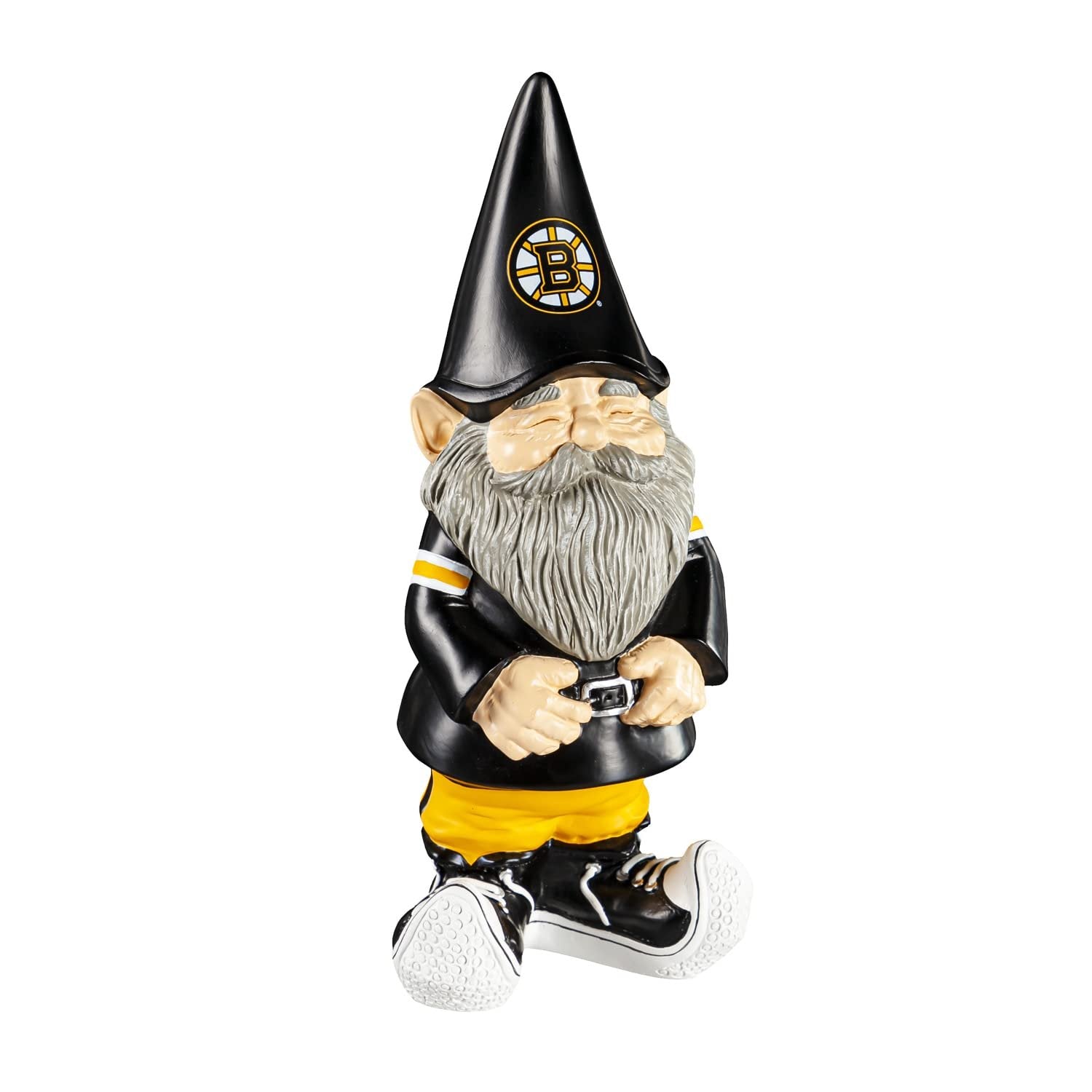 Boston Bruins Garden Gnome, 11 Inch Hand Painted Resin Statue, Indoor Outdoor Decor, Officially Licensed