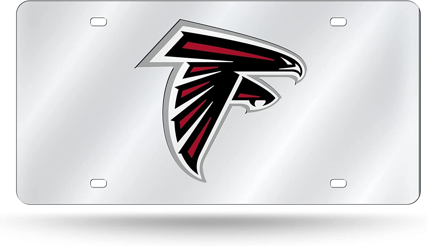 Atlanta Falcons Premium Laser Cut Tag License Plate, Mirrored Acrylic Inlaid, 12x6 Inch