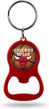 Chicago Bulls Premium Solid Metal Bottle Opener Keychain, Key Ring, Team Color