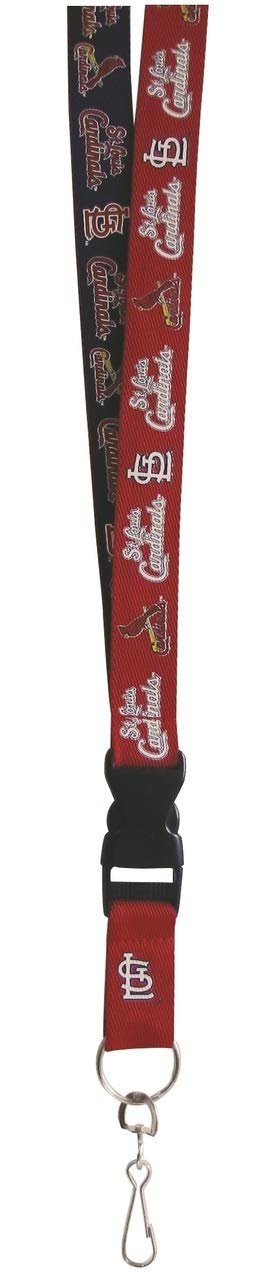 St Louis Cardinals Premium Lanyard Keychain, Breakaway Safety Clasp, Removable Clip for Keys or Badge Holder, Double Sided, Team Colors Design, Adult 18 Inch