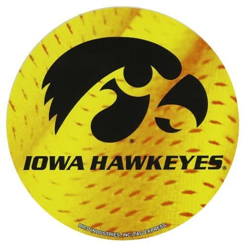 University of Iowa Hawkeyes 4 Inch Round Sticker Decal, Full Adhesive Backing, Flat Vinyl