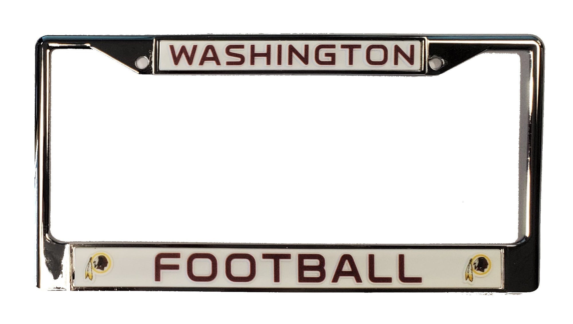 Washington Football Team Commanders Retro Logo Chrome Metal License Plate Frame Tag Cover