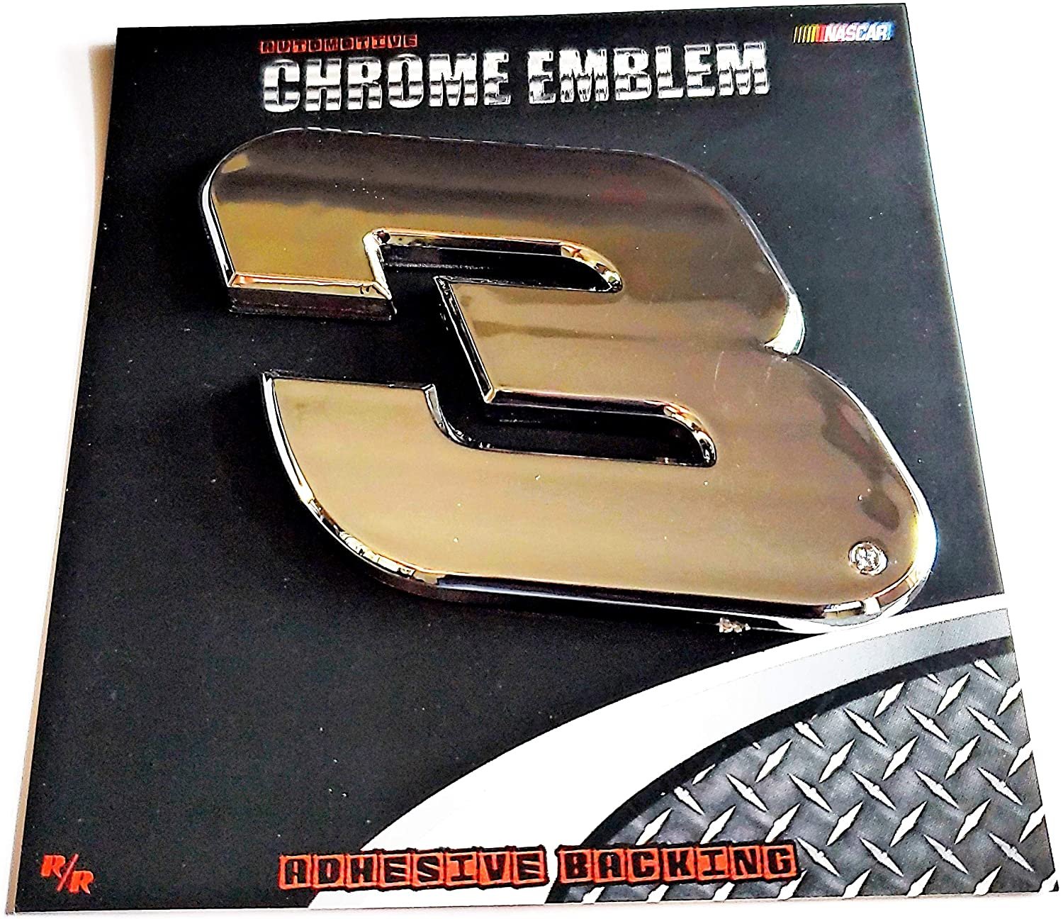 Dale Earnhardt Sr Senior #3 Premium Raised Silver Chrome Color Auto Emblem Decal Nascar Racing