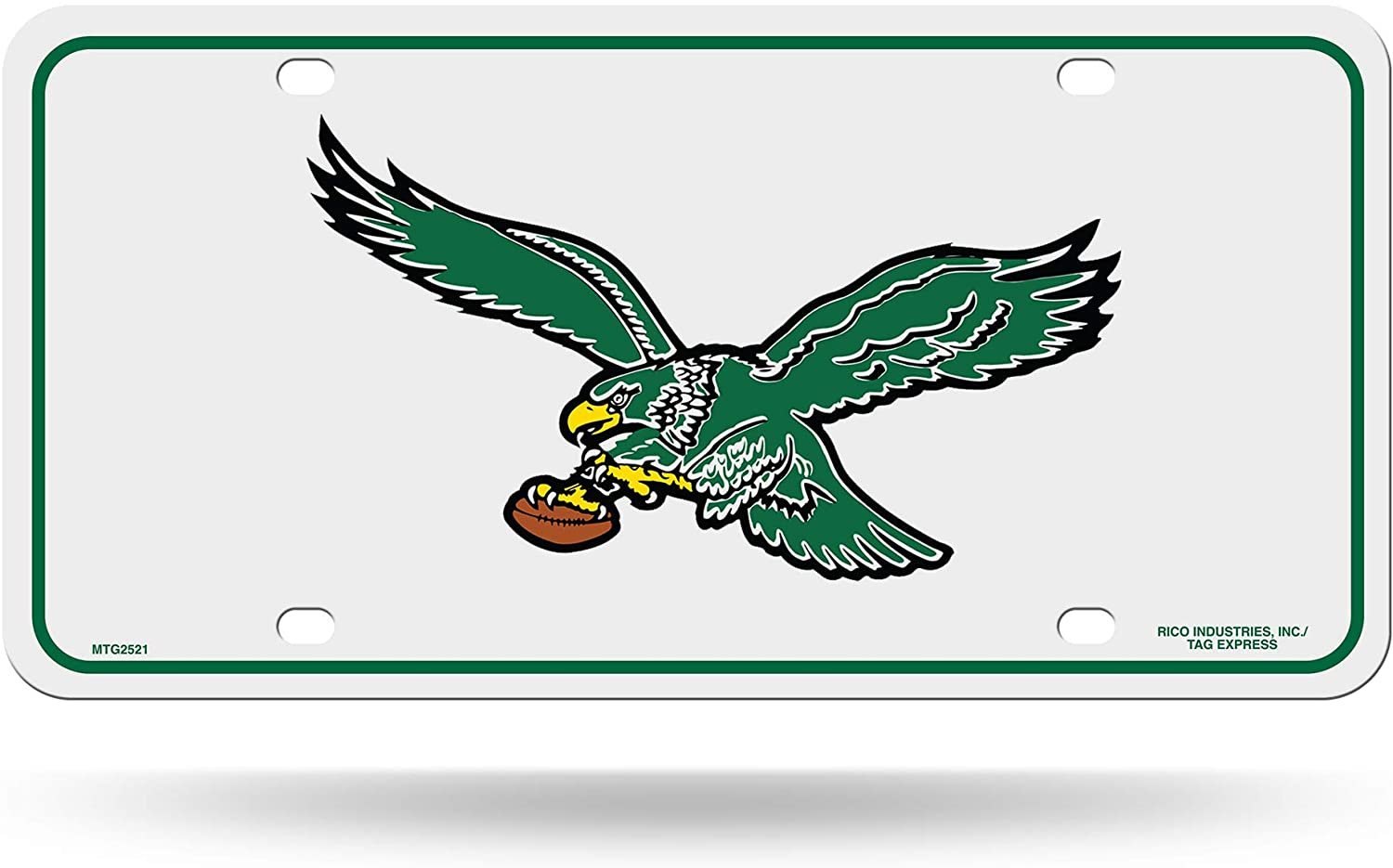 Philadelphia Eagles Metal Auto Tag License Plate, Retro Logo White Design, 12x6 Inch