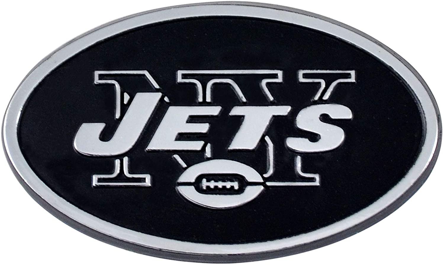 New York Jets Solid Metal Raised Auto Emblem Decal Adhesive Backing