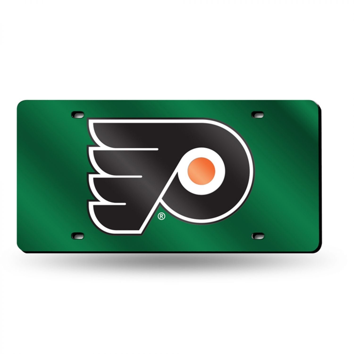 Philadelphia Flyers Premium Laser Cut Tag License Plate, Green Mirrored Acrylic Inlaid, 12x6 Inch