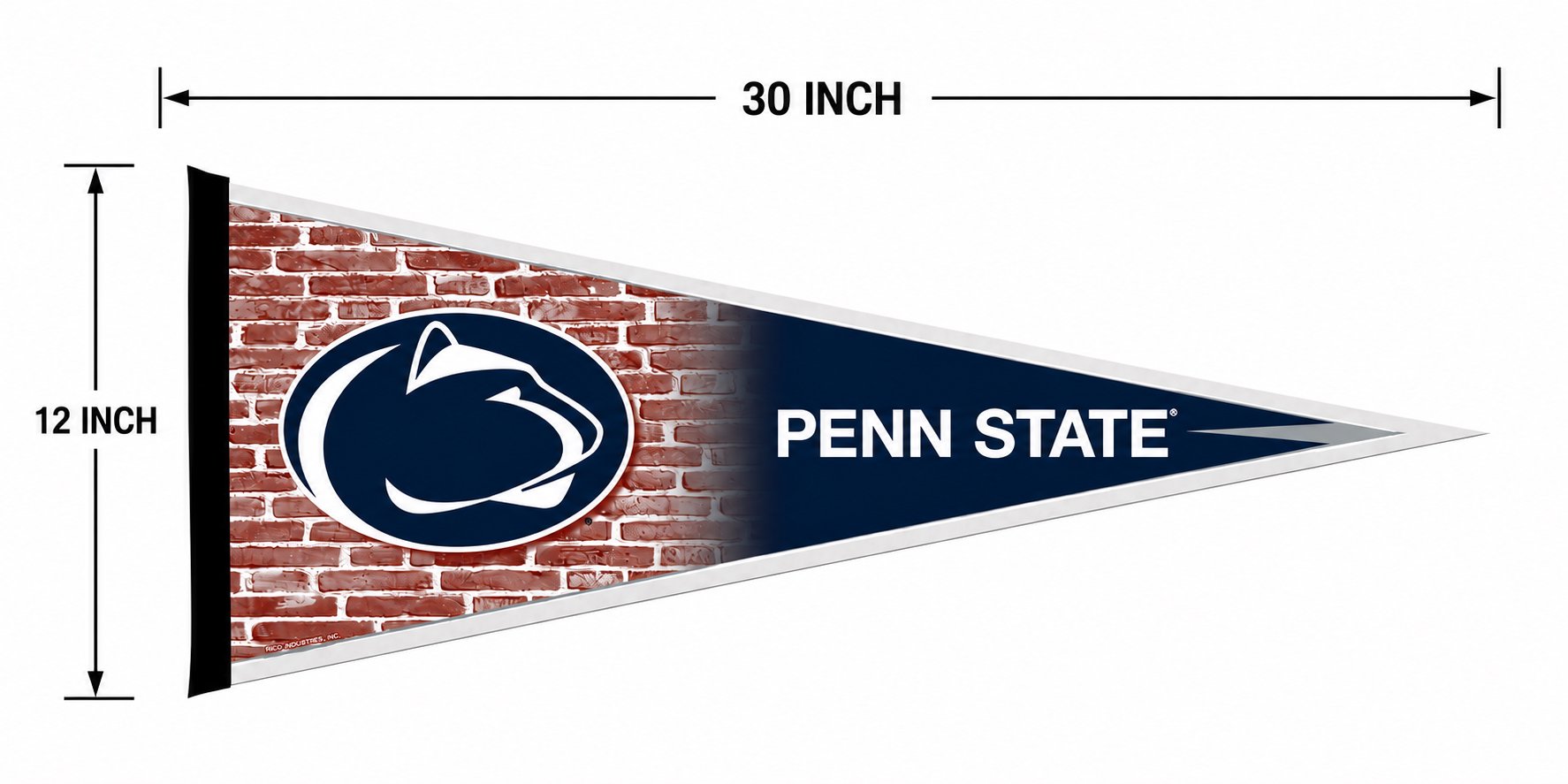 Penn State University Nittany Lions Soft Felt Pennant, Primary Design, 12x30 Inch, Easy To Hang, Officially Licensed